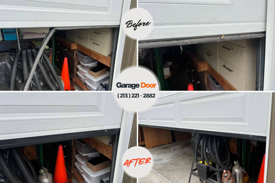 Before and after: garage door repair Loxley, AL